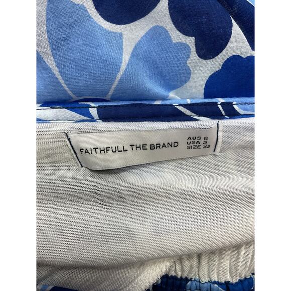 Faithfull The Brand 'Wilonna' Blue Cotton Midi Dress Size XS - Picture 4 of 5